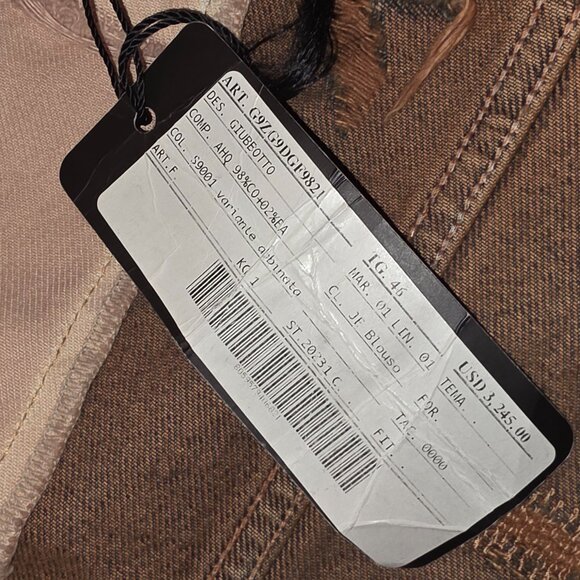 Dolce & Gabbana Jacket For Men Brown Tan Jean Cotton Made In Italy - Picture 4 of 11